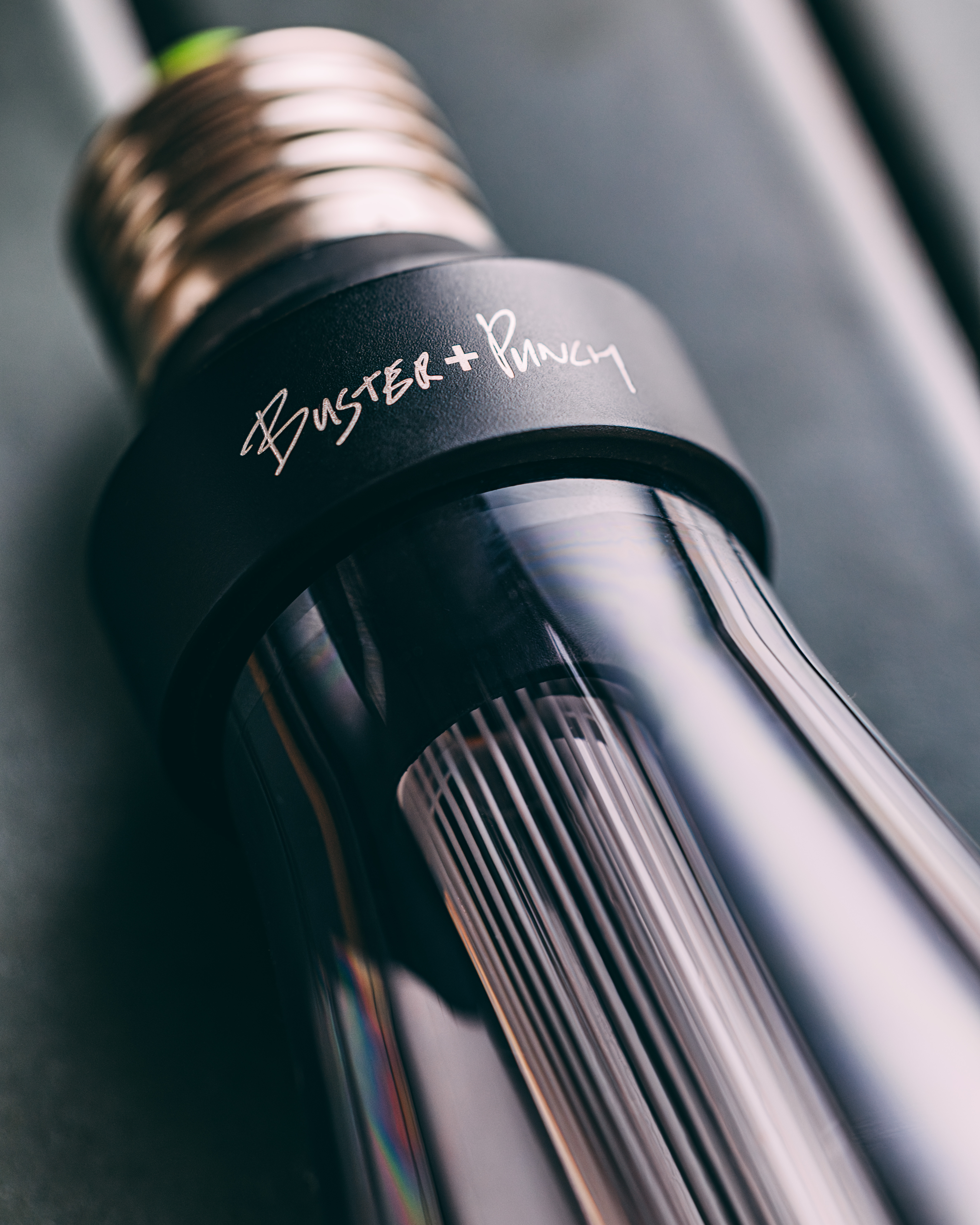 Close-up of a modern Buster + Punch lighting fixture showcasing industrial-style design.